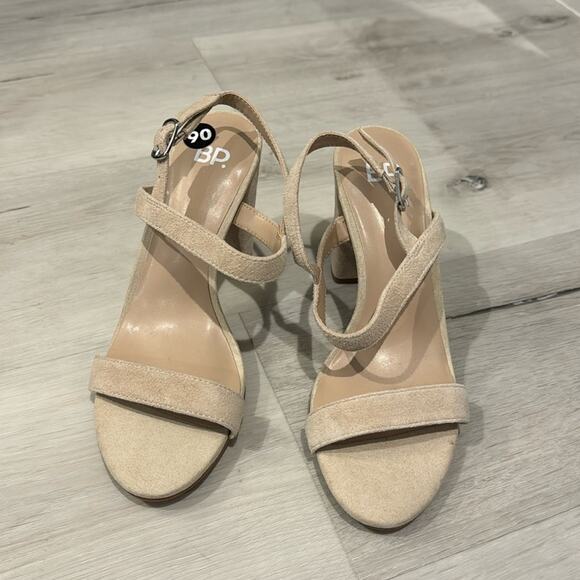 BP NWT Lula Slingback Blush Suede Strappy Block heel Sandals - Picture 3 of 8